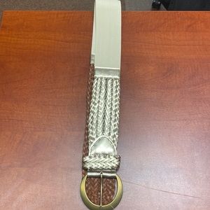 Woven Leather Stretch Belt